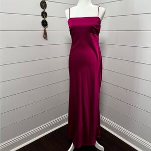 Abercrombie & Fitch Elegant Magenta Satin Dress